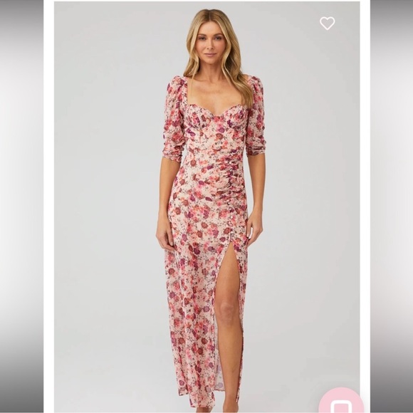 For Love And Lemons Floral Pink Maxi Dress - Picture 1 of 1